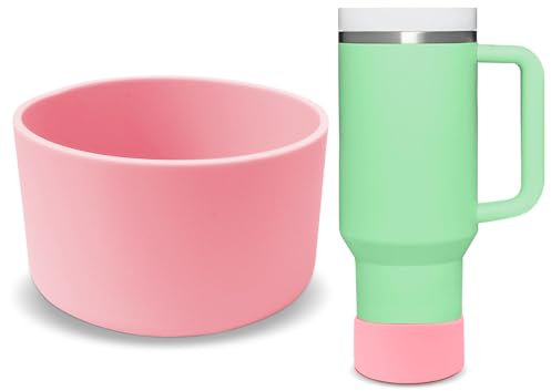 GJV Coque de protection en silicone pour gobelet Stanley Quencher Adventure de 1200 ml, 850,5 g, 590,5 ml, 850,5 g, manchon inférieur de bouteille d'eau, accessoires pour tasse Stanley (rose, diamètre