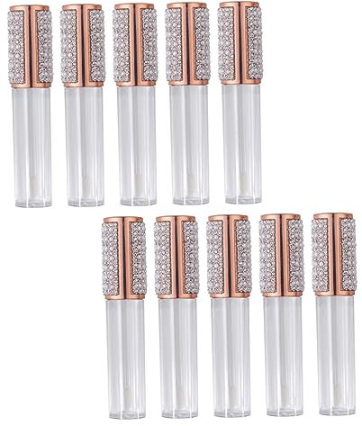 Healeved 10 Stück 5ml Nachfüllbare Glas Lipgloss Tuben für Selbstgemacht Lippenöl und Lipgloss Leicht Tragbar für Künstlerische Kreationen und Beauty Anfänger