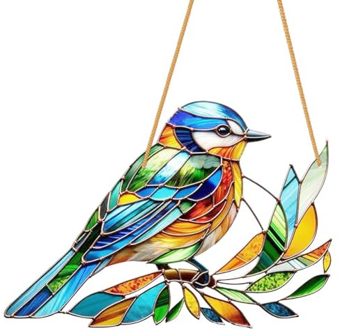 YOUYIKE SonnenfäNger Fensterdeko Gartendeko, 1pc Smaragdgrün HäNgend Acryl Kolibri SonnenfäNger Prisma Kolibri Fensterdeko HäNgend Modern Kreative Wohnaccessoires