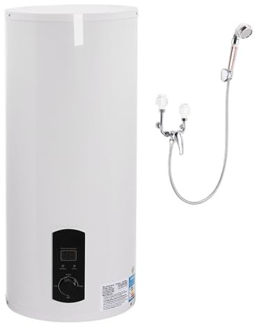 OUBUBY Elektrischer Warmwasserspeicher 60L Warmwasserboiler 2000W 220V Wandhängend Elektrospeicher Energiesparend Heizleistung Boiler, Wasserboiler, Emaillierter Innenbehälter, LED Bildschirm (60L)