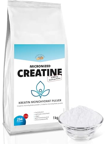 GOLDEN PEANUT Kreatin 1 kg Creatine monohydrat micronized Pulver hochdosiert pur vegan und ohne Zusätze