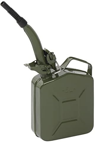Metal Gas Can with Flexible Spout, Portable Fuel Tank Petrol Diesel Storage Can Water Container for Automobile Vehicle Off Road Emergency Supply (5L, Army Green) (5L, Army Green#2)