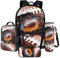 LACIYISON Water Fire Rugby Print Backpack Combo Sets for Teens Boys Primary Junior Middle School Bookbags Set with Lunch Bag Pencil Case Water Bottle Sleeve