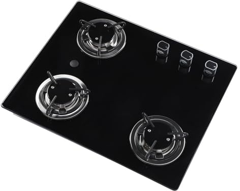 MasYosh Cuisinière à Gaz, Table de Cuisson à Gaz GPL à 3 Brûleurs 1,8 KW avec Allumage électronique, pour Bateau, Caravane, Camping-car, Camping-car