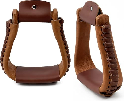 Jeereal Westernsattel mit Lederüberzug, Aluminium-Seil, Steigbügel, 12,7 cm