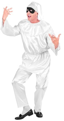 W WIDMANN MILANO Party Fashion - Ensemble de déguisement Pulcinella | Costume traditionnel pour adulte avec tunique, pantalon et chapeau pour le théâtre, le carnaval et les soirées à thème