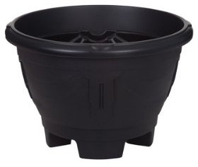 Whitefurze G02036 26cm Round Venetian Planter with Leg - Black