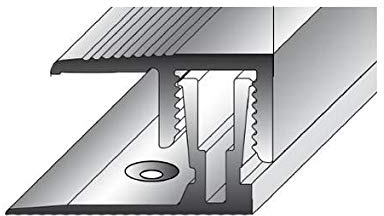 3 Meter (3 x 1 m) Klick-Abschlussprofil / Abschlussleiste Laminat, für Höhe 11 15 mm, 21,5 mm breit, 2-teilig, Alu eloxiert, inkl. Schrauben und Dübel