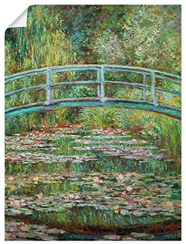 ARTLAND Wanddeko Poster & Kunstdrucke Wandposter Teich Pflanzen Seerosen Japanische Brücke 1899 Impressionismus Claude Monet T7PQ