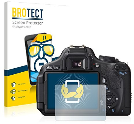 BROTECT (2 Stück Schutzfolie für Canon EOS 600D Displayschutz Folie Made in Germany, Ultra-Klar