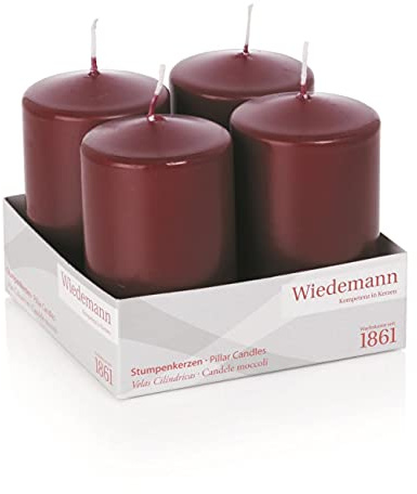 Wiedemann Kleintray-Kerzen, Wachs, Bordeaux, 10 x 6 cm