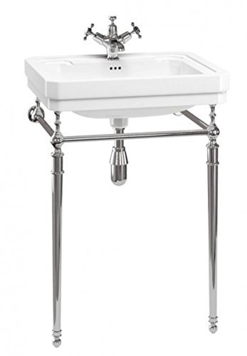 Casa Padrino Jugendstil Stand Waschtisch Weiß/Chrom Mod4 - Art Deco Waschbecken Barock Antik Stil