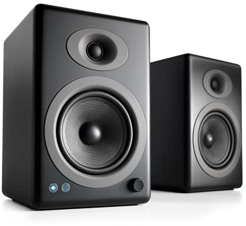 Audioengine Haut-parleurs Bluetooth A5 Plus 150W pour la Maison, Le Studio, Les Jeux avec aptX-HD, Haut-parleurs d’étagère sans Fil