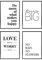 Heimlich® Bild Wanddekoration – ohne Rahmen, Premium Poster Set für Zuhause, Büro, Wohnzimmer, Schlafzimmer, Küche | 4-teilig in DIN A4 (21 x 30 cm) | Love More