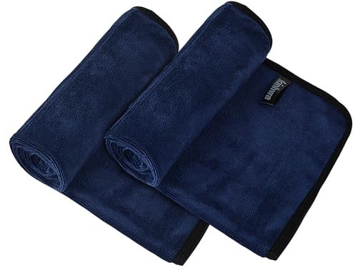 KinHwa Microfaser Handtücher | Stark Wasserabsorbierendes Mikrofaser Handtuch, Mikrofaser Badetuch, Super Weich Duschtücher | 40cm x 76cm | Schnelltrocknend & Saugstark (40cmx76cm, Navy blaux2)