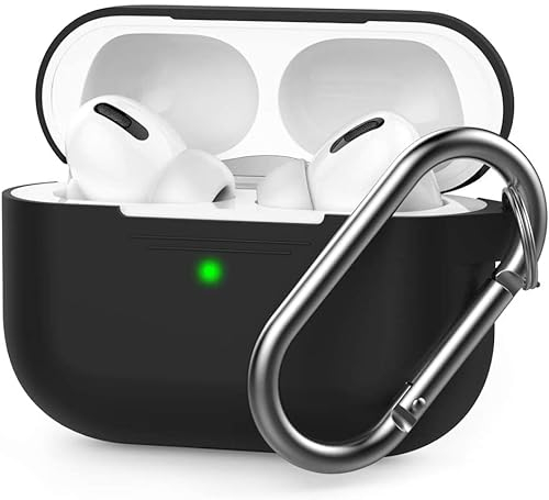 AHASTYLE Silikon Hülle für Airpods Pro Schutzhülle und Haut Case für AirPods Pro 1st/2nd Generation [Front-LED Sichtbar] [Kabelloses Laden] Kompatibel mit Airpods Pro 2019
