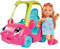 Simba 105733444 - Evi Love Cute Car, Spielpuppe fährt mit Kleidchen und Sonnenbrille in ihrem süßen Auto, 12cm, ab 3 Jahre