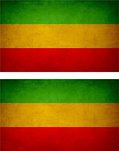 Akachafactory 2X Sticker Aufkleber Flaggen Flagge Fahne Vintage Rasta Reggae