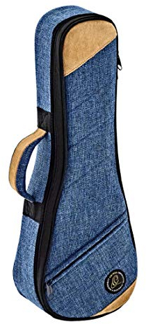 Ortega Guitars Ukulele Soft Case - Tasche für Soprano Ukulele - Höhe 55 cm - Breite 19 cm - Baumwolle / Leinen, Blau (OSOCAUK-SO-OC)