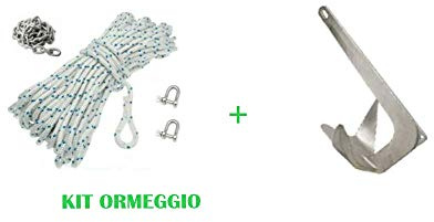 PIMAR Kit ORMEGGIO Barca Cima Catena Grilli Ancora Ombrello - Barca GOMMONE