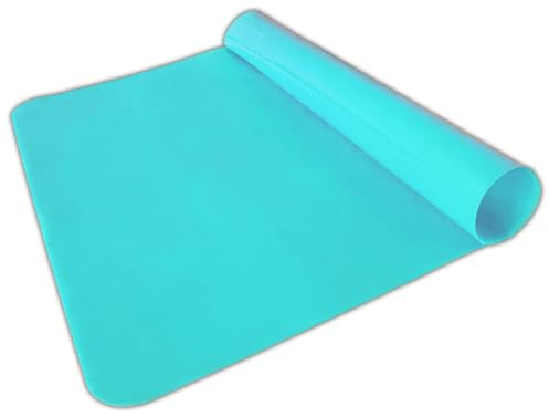Backmatte Silikon 60x40cm Backunterlage Silikonmatte Dauerbackfolie Dauerbackmatte Backpapier Lebensmittelecht Hellblau
