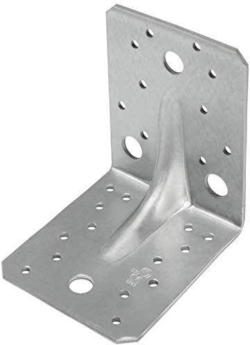 25 Stück Schwerlast Winkelverbinder 105 x 105 x 90 x 3 Winkel Bauwinkel mit Steg Sicke Rippe CE + ETA Zulassung