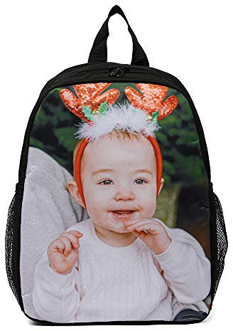 ALBERTBAND Schultaschen | Schulrucksack für Jungen | Personalisierter Foto-Rucksack, Kinderrucksack, Kindersporttasche | Schultaschen für Jugendliche, Erwachsene, Mädchen (Schwarz)