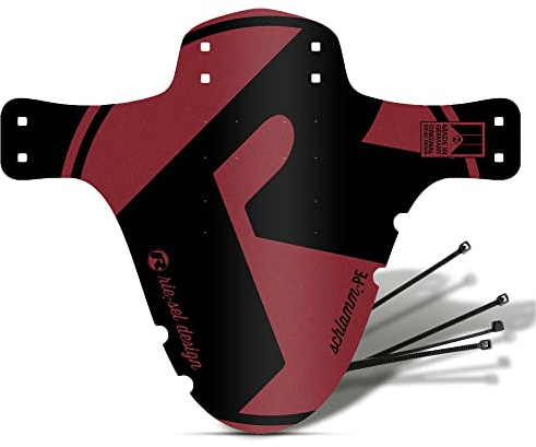 Riesel Design® 1x Mudguard - Schlamm:PE - MTB Schutzblech inkl. Kabelbinder/Stylisches Fahrrad Schutzblech & modernes Mountainbike Schutzblech für Jede Fahrradgröße (Berry)