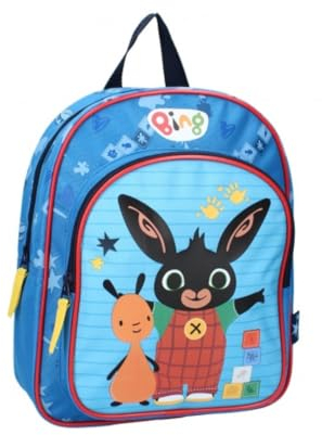 mybagstory - Rucksack – Bing – Blau – Kinder – Schule – Primär-Kindergarten – Kindergarten – Schulranzen Unisex – Größe 30 cm – verstellbare Träger
