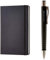 Amazon Basics Notizbuch, klassisches Design, A5, kariert & Faber-Castell 241190 Kugelschreiber, POLY BALL XB, schwarz (Schreibfarbe blau)