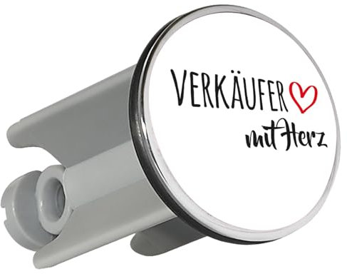 Huuraa Waschbeckenstöpsel Herz Geschenk 4cm höhenverstellbar 6,5 bis 8,5cm Geschenkidee