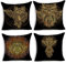 AKIS Home Kissenbezug 45x45cm 4er-Set Schwarz Eule Dekokissen Barock Stil für Sofa Büro Wohnzimmer Wohndeko gotisches Stil Kissenhülle…