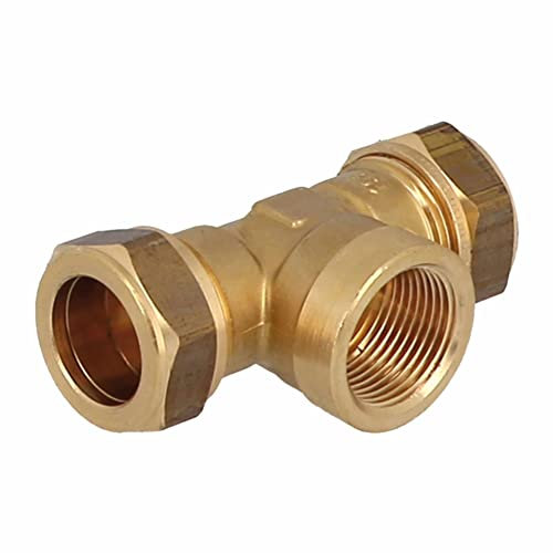 T-Stücke mit Innengewinde/Kupferrohre und Weichstahlrohre/Temperaturbeständigkeit für Solar-, Klima- und Heizungsanlagen (IG 18 mm x 1/2 Zoll x 18 mm)
