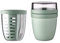 Mepal | Fruit Pack Ellipse | Fruitpot und Lunchpot | Ideal für Obst und Gemüse unterwegs | Obstbox mit Gabel & Sieb | Meal Prep Box mit Deckel | Nordic Sage