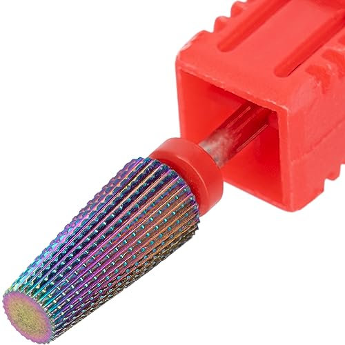 Delanie 5 en 1 Embout en Acier de Tungstène, Embout de Ponceuse pour Ongles Professionnel Pour Manucure Pédicure, Grain Fin, Violet Dégradé