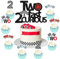 Sursurprise Zwei Schnelle Neugierige Geburtstag Dekorationen, 25Pcs Kuchen Topper Vintage Race Car Cupcake Topper für Boy 2nd Birthday Let's Go Racing Party Supplies