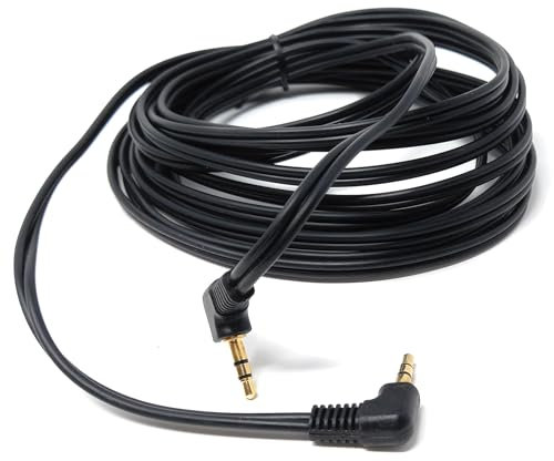 5m 3.5mm Dual Right Angle 90'' Male to Male Jack to Jack Stereo Audio Cable Lead Gold Plated Ends 16.5ft