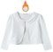 SMILING PINKER Cardigan Bolero per bambini, con maniche a 3/4, Pile bianco, 3-4 Anni