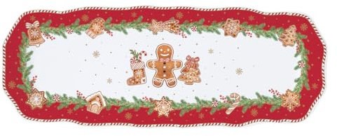 Easy Life Servierplatte oval Fancy Gingerbread Lebkuchenmännchen L. 37cm