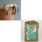 Set of 2 Gold Leopard Photo Frame 6x4, Cheetah Statue Plant Pot Hanger 16cm Home Decor Gift