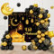 Schwarz Gold Eid Mubarak Ballons Set, Eid Mubarak Dekoration - 70 Stück Schwarz-Gold Ballons und 'Eid Mubarak' Hintergrund Banner, Ramadan ballons für Ramadan Dekoration 2024 und Eid Mubarak Feier