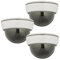 Relaxdays Telecamera Finta di Sorveglianza, Set 3 Dummy Camera, LED Lampeggiante, Interni e Esterni, Deterrente, Bianco