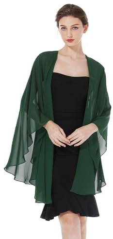 BEAUTELICATE Damen Chiffon Stola Festlich Elegante Schal Bolero Chiffonshal für Abendkleid Hochzeit Braut Halstuch Frühling Somme