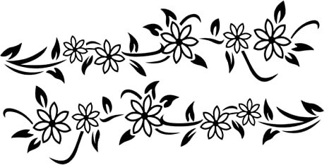 JECOMPRIS 2 Stück Floral Pvc Autoaufkleber Groß Türseite Schwarz Mit Starkem Klebstoff Für Auto Dekoration