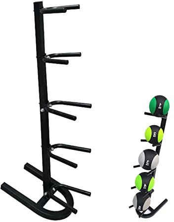 Vertical Slam Medicine Ball/Wall Ball/Weighted Fitness Ball Storage Holder - Large Sports Double Ball Tree Organizer for Basketball Football Volleyball