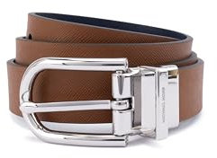 Michael Kors Damen 1 Inch Reversible Saphiano Leather Belt Gürtel, Braun/Gepäck, X-Small