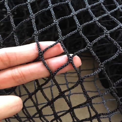 Sicherheitsseilnetz, Hochbett-Sicherheitsnetz für Kinder, Balkon-Treppengeländer-Haustier-/Katzennetz, Gartenzaun-Sportnetz, Schutznetz für Drinnen Und Drau(Size:2M×2M(6.5FT×6.5FT),Color:Schwarz)
