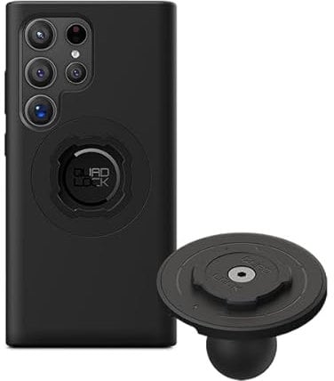 Quad Lock 1 Ball Top Cap Phone Mount Kit with MAG Phone Case and MAG Wireless Charging Head for Galaxy S24 Ultra, compatible with RAM 1 socket arms for Car, Truck or RV.