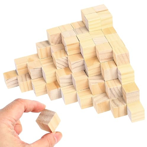 130 Stück Blanko Holzwürfel 20 mm für DIY Basteln & Dekoration | 130 Blanko Holzwürfel, 2 cm, glatte Oberfläche, ideal zum Bemalen, Schnitzen, Basteln, für Deko, Modelle & DIY-Projekte.