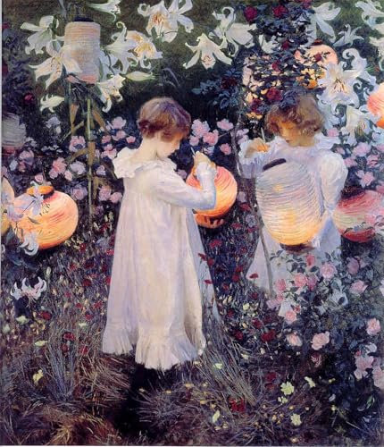 ARTXLXXBN Bekannt Mode Leinwand-Malerei Bilder Wandgemälde Nelke Lilie lily rosenenglish Nelke Lilie Lilie rosen von john singer sargent Poster Wandbilder für Office Home Decor 60x90cm